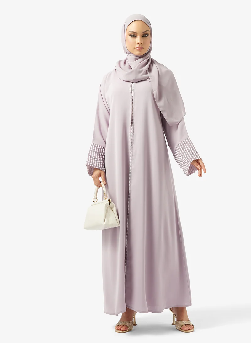 hayas closet  Lace detail Abaya With Sheila for Women | Best Price UAE